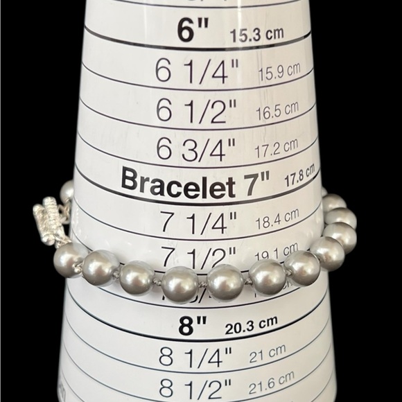 Genuine Gray shell pearl bracelet silver plated Tagle - Picture 9 of 9